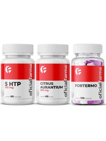 5 Htp 100Mg 60 C&aacute;psulas + Citrus Aurantium 500Mg 60 Doses + Fortermo 120 C&aacute;psulas