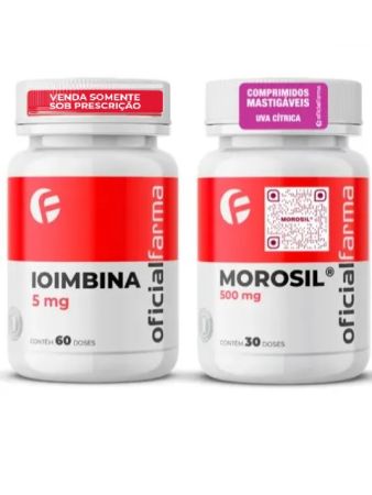 Ioimbina 5mg 60 Doses + Morosil&reg; 500mg 30 Doses Mastig&aacute;veis