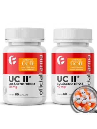 2 Uc II&reg; 40Mg 60 C&aacute;psulas (Col&aacute;geno Tipo 2) Com Selo de Autenticidade