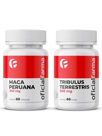 Maca Peruana 500Mg 60 C&aacute;psulas + Tribulus Terrestris 500Mg 60 Doses (40% saponinas)