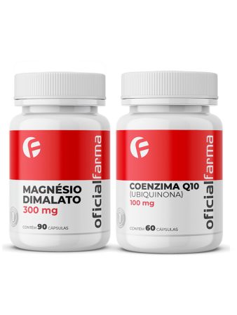 Magn&eacute;sio Dimalato 300mg 90 C&aacute;psulas + Coenzima Q10 100mg 60 C&aacute;psulas